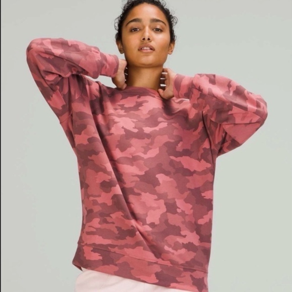 Lululemon Perfectly Oversized Crew Sweatshirt Pink Camo Size 2 / XS